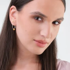 Simply Whispers Gold Bead Hoop Earrings Sale