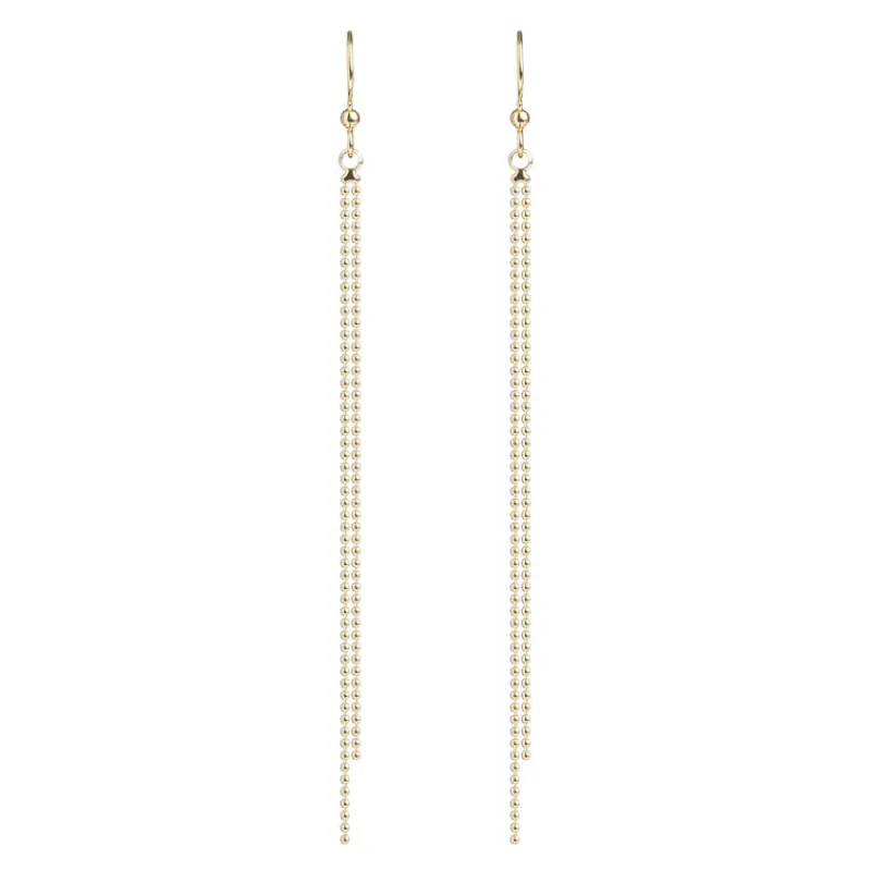 Simply Whispers Gold Bead Tassel French Hook Earrings Hot