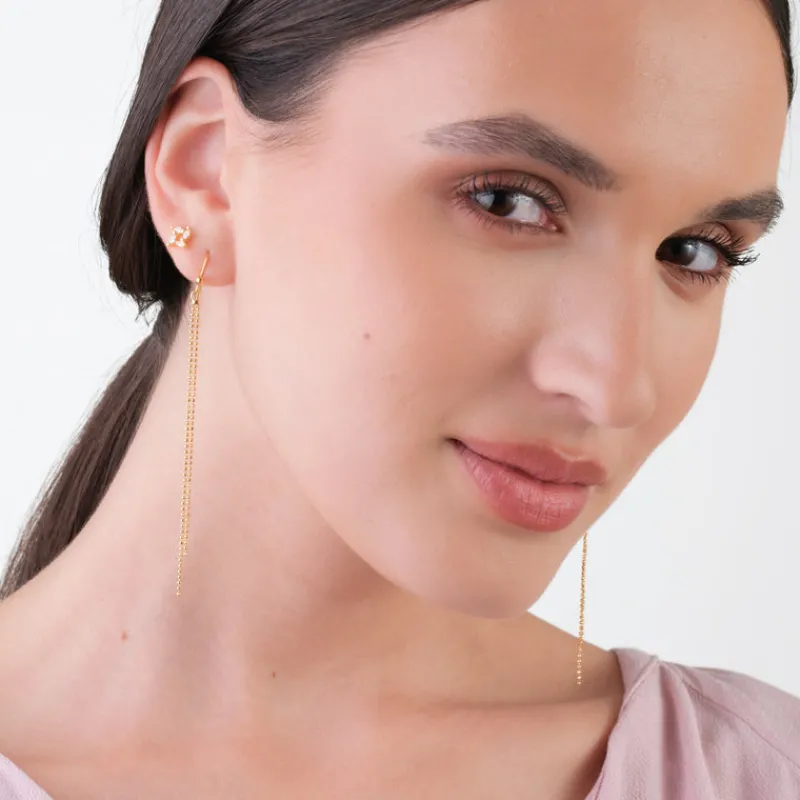 Simply Whispers Gold Bead Tassel French Hook Earrings Hot