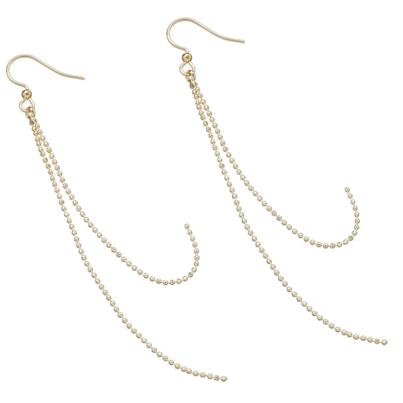 Simply Whispers Gold Bead Tassel French Hook Earrings Hot