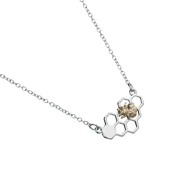 Simply Whispers Gold Bee Silver Honeycomb Necklace Best