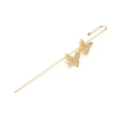Simply Whispers Gold Crystal Butterfly Single Ear Crawler Fashion
