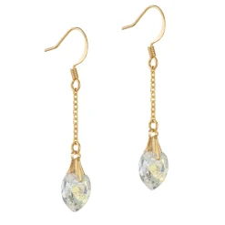 Simply Whispers Gold Crystal Hearts French Hook Earrings Discount