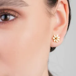 Simply Whispers Gold Flower Stud Earrings Hot