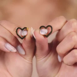 Simply Whispers Gold Heart Huggie Earrings Outlet