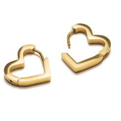Simply Whispers Gold Heart Huggie Earrings Outlet
