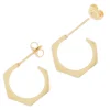 Simply Whispers Gold Hexagon Posted Hoop Earrings Online