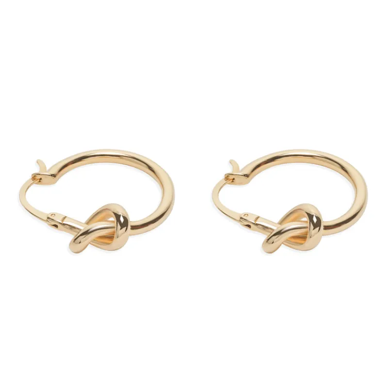 Simply Whispers Gold Knot Hoop Earrings Sale