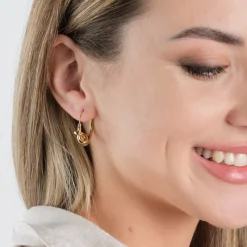 Simply Whispers Gold Knot Hoop Earrings Sale