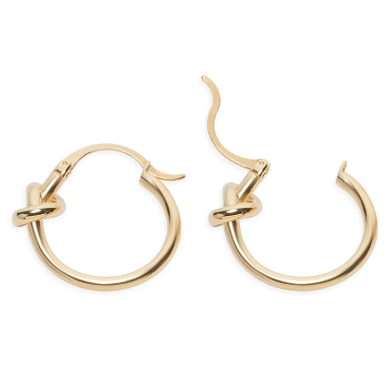 Simply Whispers Gold Knot Hoop Earrings Sale