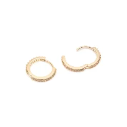 Simply Whispers Gold Pave Huggie Hoops Sale