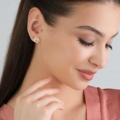 Simply Whispers Gold Paw Stud Earrings New