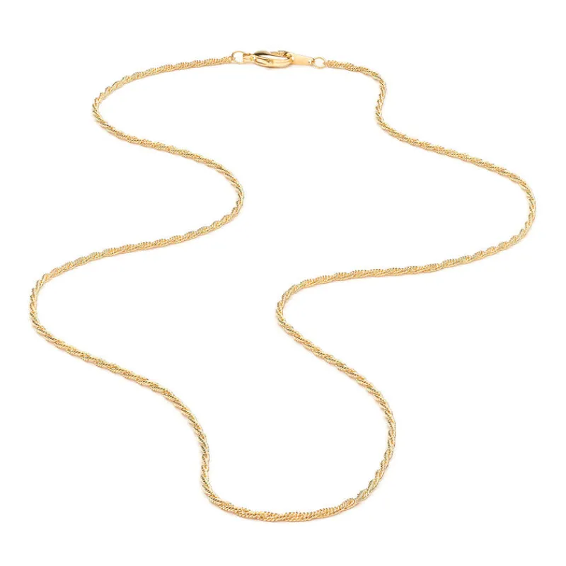 Simply Whispers Gold Plated 24 Inch Rope Chain Necklace Fashion