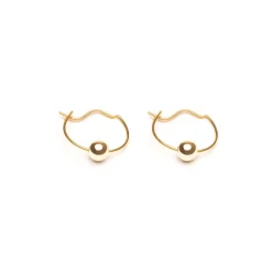 Simply Whispers Gold Plated 4 mm Bead Continuous Hoop Earrings Hot