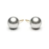 Simply Whispers Gold Plated 8 mm Gray Pearl Stud Earrings Discount