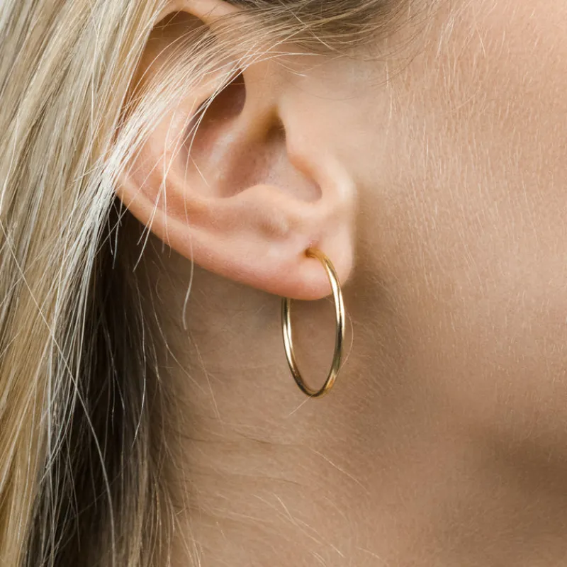 Simply Whispers Gold Plated 25 mm Spring Illusion Clip-On Hoop Earrings Outlet