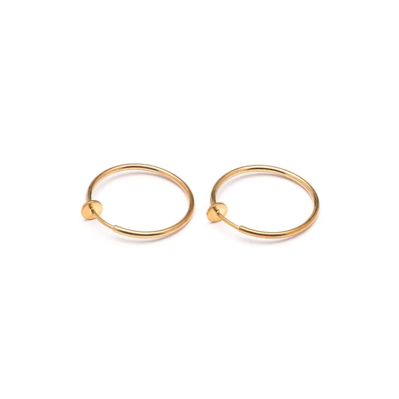 Simply Whispers Gold Plated 25 mm Spring Illusion Clip-On Hoop Earrings Outlet