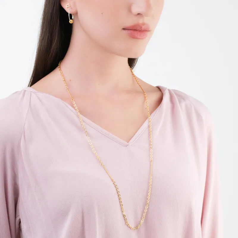 Simply Whispers Gold Plated Bar Chain Necklace Fashion