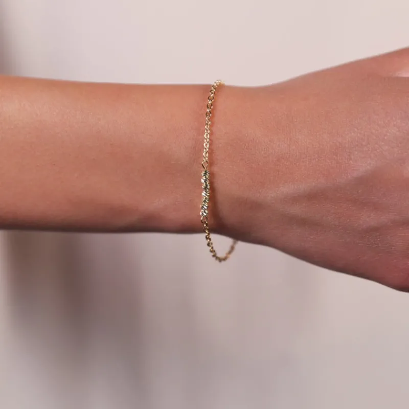 Simply Whispers Gold Plated Bead Chain Bracelet Fashion