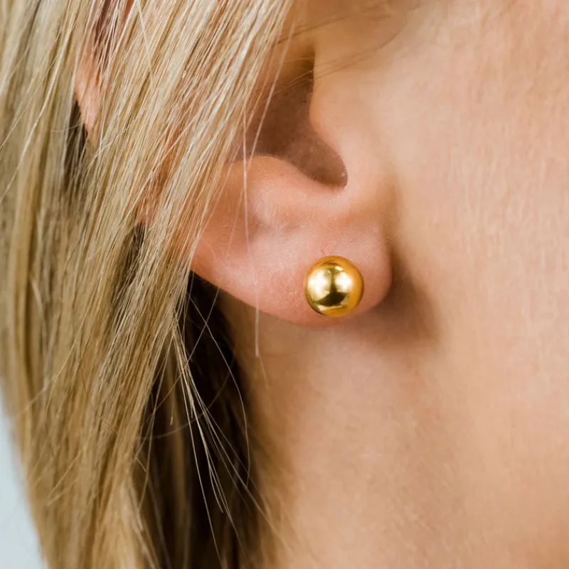Simply Whispers Gold Plated 7mm Ball Stud Earrings Clearance