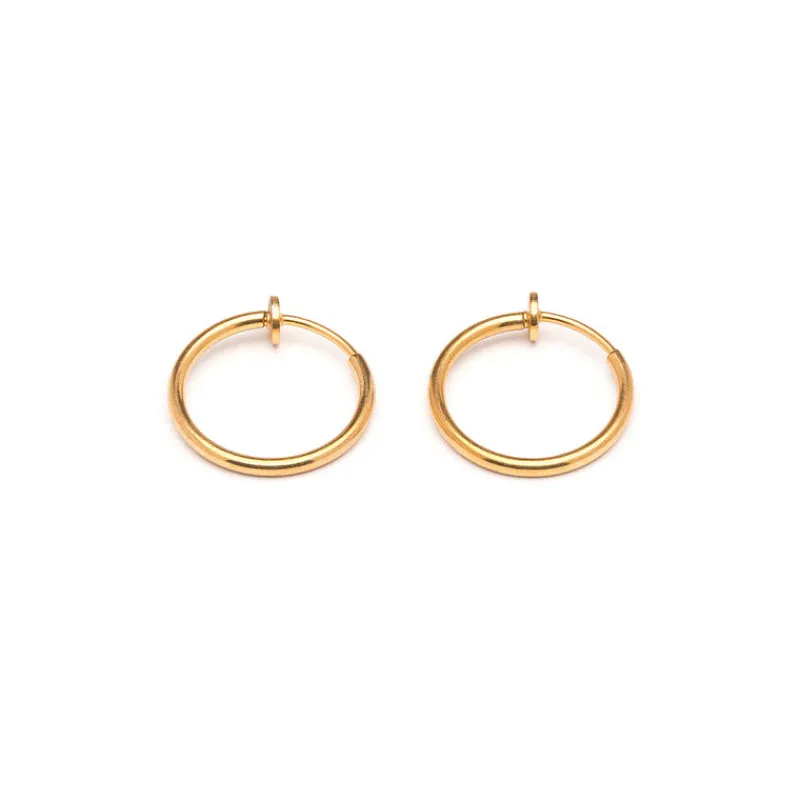 Simply Whispers Gold Plated 17mm Clip On Hoop Earrings Best