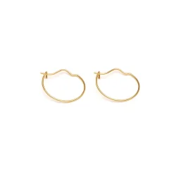 Simply Whispers Gold Plated Small Continuous Hoop Earrings New