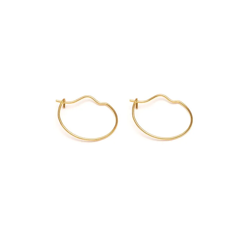 Simply Whispers Gold Plated Small Continuous Hoop Earrings New
