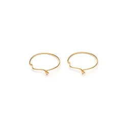 Simply Whispers Gold Plated Small Continuous Hoop Earrings New