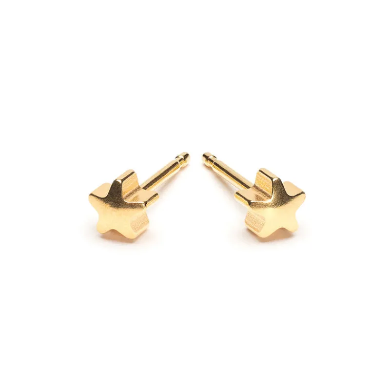 Simply Whispers Gold Plated Star Stud Earrings Hot