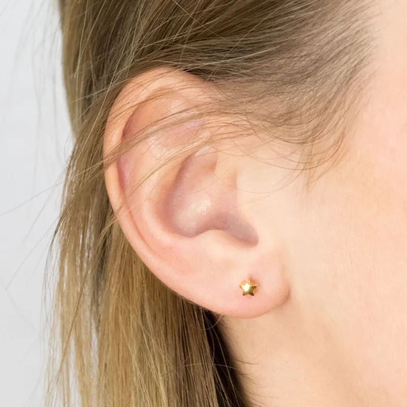 Simply Whispers Gold Plated Star Stud Earrings Hot