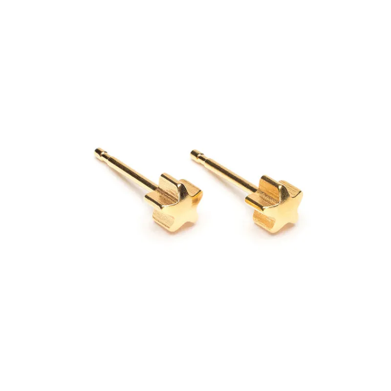 Simply Whispers Gold Plated Star Stud Earrings Hot