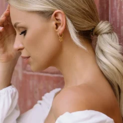 Simply Whispers Gold Shaker Ball Huggie Hoops Online