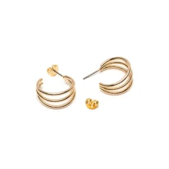 Simply Whispers Gold Triple Hoop Earrings Hot