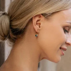 Simply Whispers Green Beads Hoop Earrings Outlet