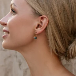 Simply Whispers Green Beads Hoop Earrings Outlet