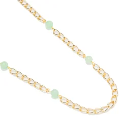 Simply Whispers Green Jade Gold Curb Chain Necklace Sale