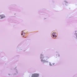 Simply Whispers June Birthstone 14k Gold Plated Earrings New