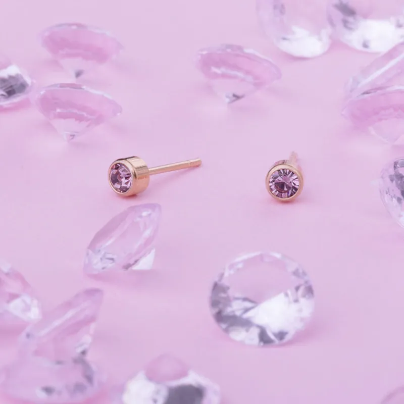 Simply Whispers June Birthstone 14k Gold Plated Earrings New