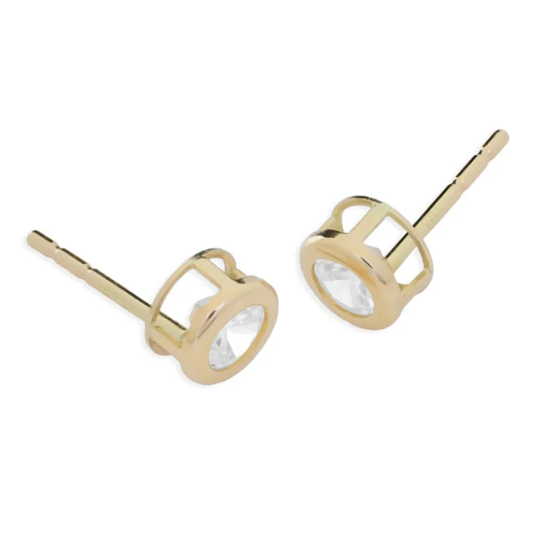 Simply Whispers 14k Gold Filled 4mm Bezel Stud Earrings Clearance