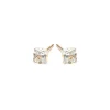 Simply Whispers 14k Gold Stud Earrings 4mm Square Zirconia Online