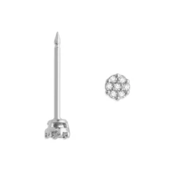 Simply Whispers 14k White Gold 7 Diamonds Stud Earrings Fashion