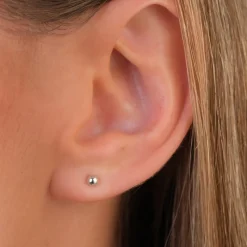 Simply Whispers 14k White Gold 4 mm Ball Stud Earrings New