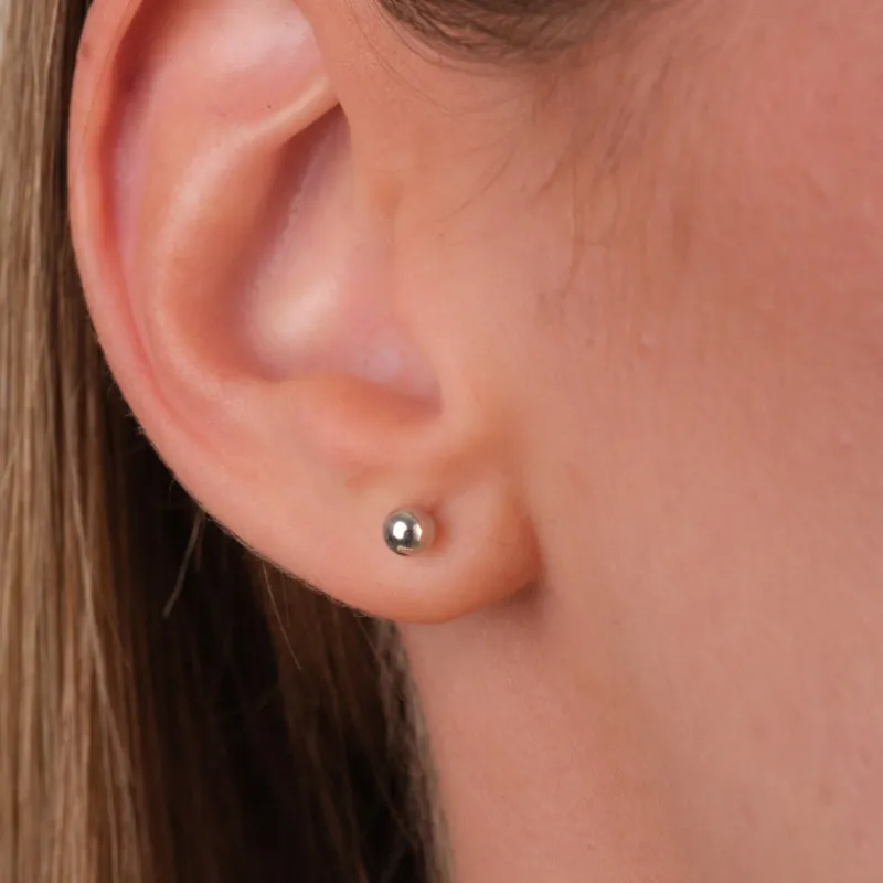 Simply Whispers 14k White Gold 3 mm Ball Stud Earrings Outlet
