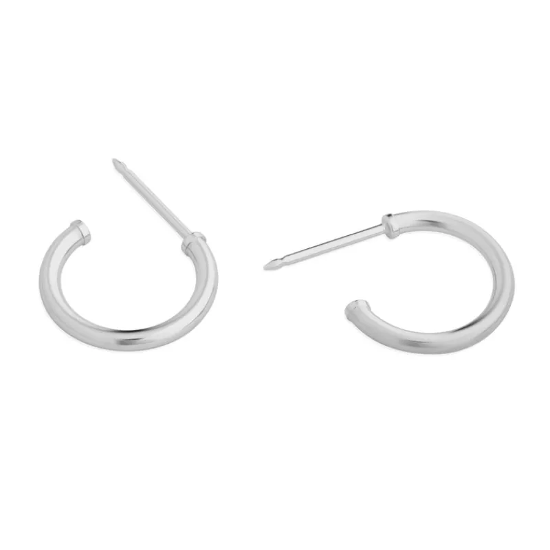 Simply Whispers 14k White Gold 12 mm Posted Hoop Earrings Clearance