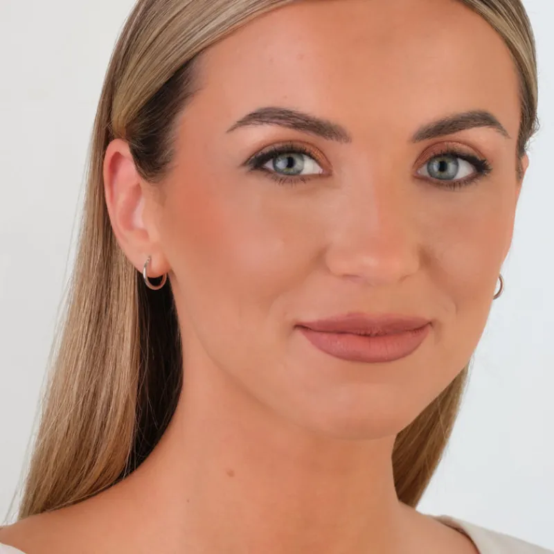 Simply Whispers 14k White Gold Mini Hoop Earrings Outlet