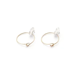 Simply Whispers 14k Yellow Gold Crystal Hoop Earrings Sale
