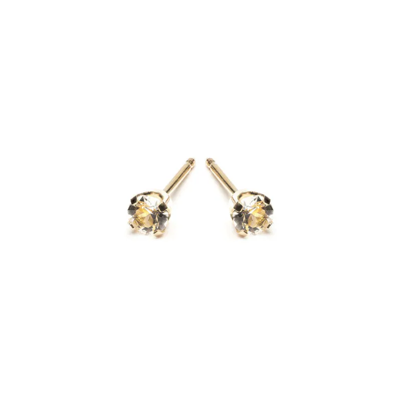 Simply Whispers 14k Yellow Gold Earrings April Birthstone Discount