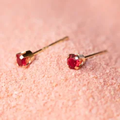 Simply Whispers 14k Yellow Gold Earrings January Birthstone Discount
