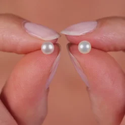 Simply Whispers 14k Yellow Gold Freshwater Pearl Stud Earrings New