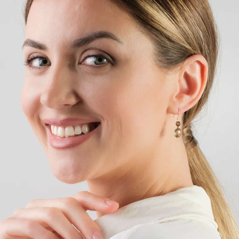 Simply Whispers 14k Yellow Gold Smokey Quartz Earrings Sale